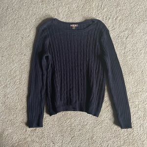 white stag navy blue textured sweater